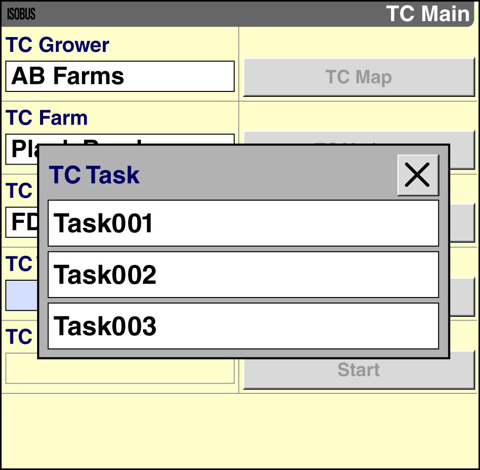3 - OPERATION If ISOBUS Task data exists for the selected field, the available options are Select and New.