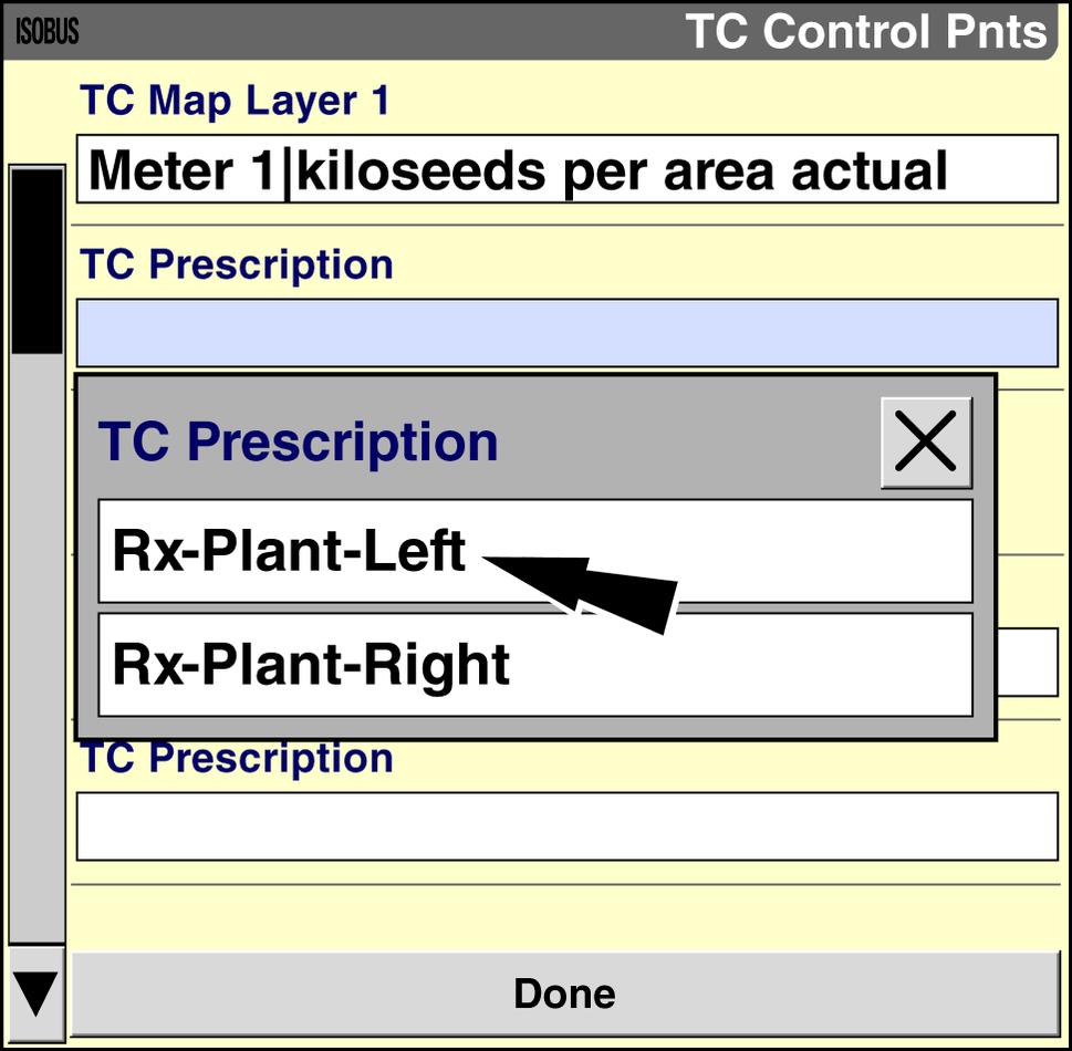 3 - OPERATION Press Select to choose a prescription for the map layer.