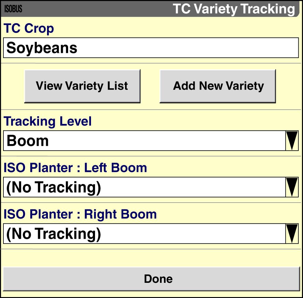 3 - OPERATION If you select Boom or Section in the Tracking Level window, a new window displays for each