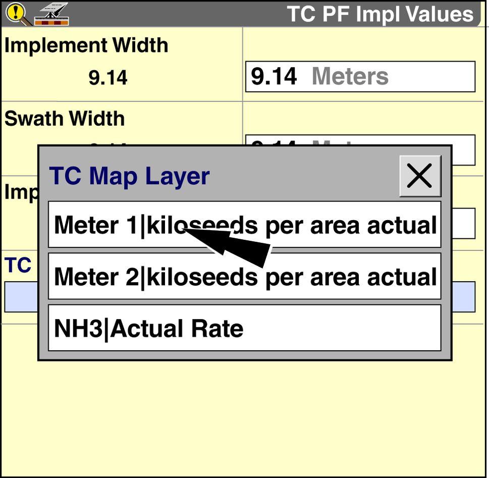 RAIL15DSP0109BA 2 Use the TC Map Layer window to select a control point on the connected ISOBUS implement or