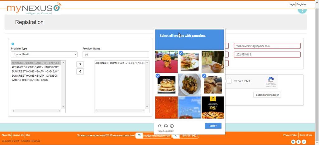 Registering to Use the Portal After you have selected all similar images, click Verify.