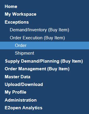 5.1 Viewing Exceptions Option 1 via My Workspace 1. In the Navigation Tree, click My Workspace Option 2 via Exceptions Menu 1.
