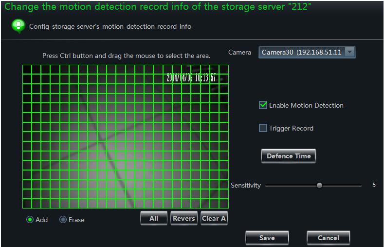 If the camera is online, the interface below will show: 28 Schedule Record Setting Select Schedule Record Setting in Change the information of this storage server interface, you can change