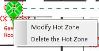 54 Modify and Delete Hotzone Right click a hotzone on the map. Choose Modify Hotzone or Delete the Hotzone to change font color, icon or name or delete it. 10.2.