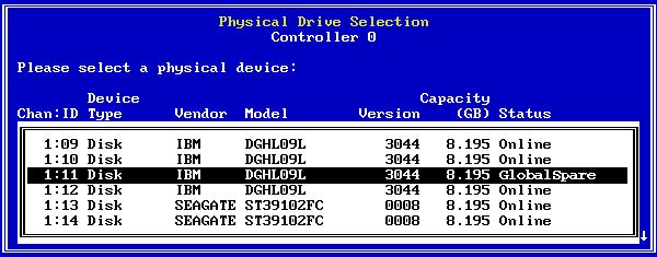Drive Configuration Note If you do not have any spare drives currently assigned on this controller, you will be unable to use the Assign Spare Drive(s) option to unassign.