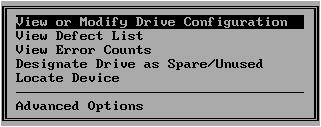 Monitoring and Maintenance Activities View Physical Drive Status and Information. The Physical Drive menu is displayed (Figure 4-45). Figure 4-45.