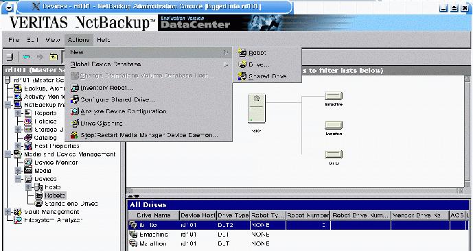 Completing the NetBackup Server and DMA Figure 4 Adding a New Drive Using the Top