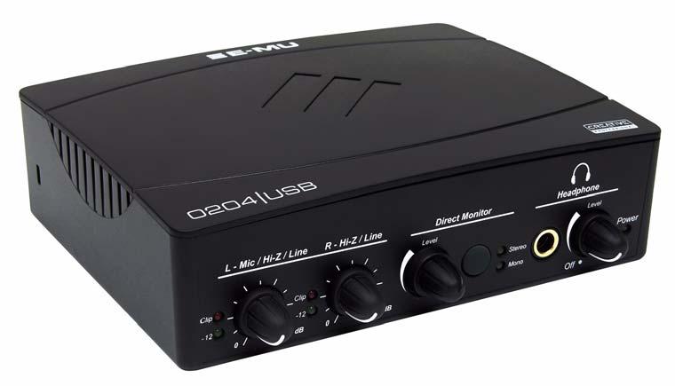 Introduction INTRODUCTION Thanks for your purchase of the E-MU 0204 USB Audio/MIDI Interface.