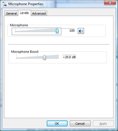 But, if the Sound (Recording) dialog box shows the microphone with a downward-pointing red arrow beside the microphone icon, the microphone is not plugged in.