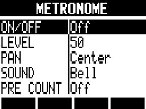 Tools Metronome This metronome, which includes a pre-count function, allows you to change its volume, tone and pattern. You can also output the metronome sound only through the headphones.
