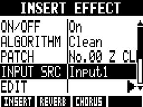 Effects Setting the insert effect position Setting the insert effect position You can set the insert effect position. This menu item only appears for the insert effect.