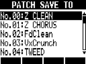 beneath to select a chorus/delay send-return effect. the algorithm/patch. 6 EXECUTE. Continued on the next page SAVE. setting menu 5 SAVE TO. where you want to save it.