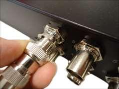 using a video cable with BNC connectors.