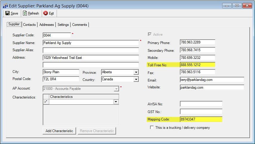 Accounts Payable Supplier Accounts - new data fields Store additional information about your