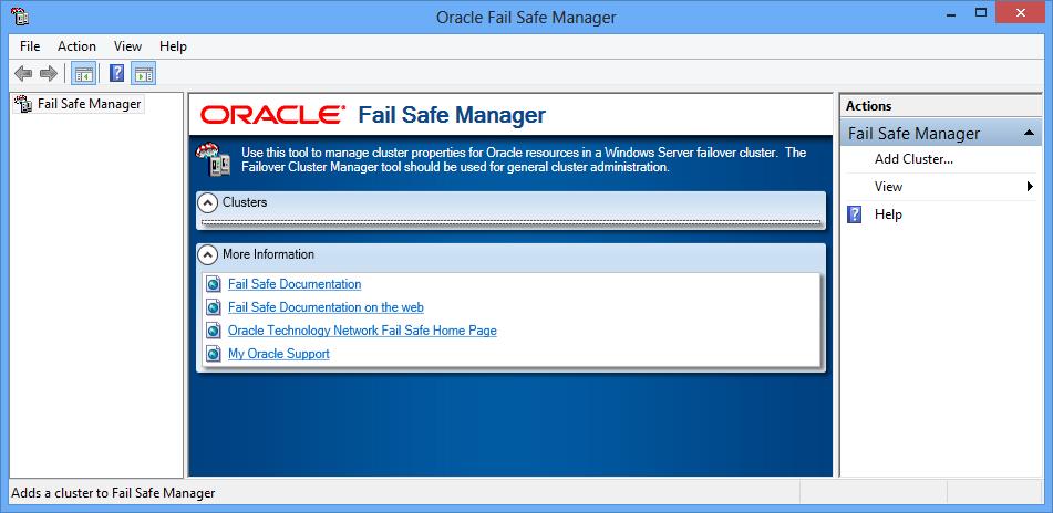 2 2Starting Oracle Fail Safe Manager and Validating the Cluster This chapter describes the steps necessary to invoke Oracle Fail Safe Manager and to validate the cluster. 2.1 Starting Oracle Fail