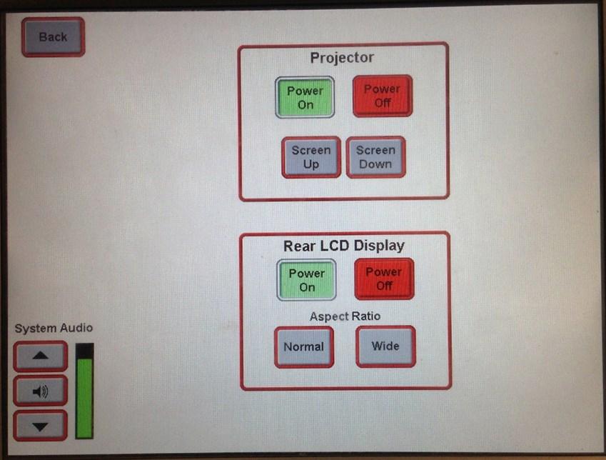 DATA PROJECTOR CONTROLS DISPLAY SETUP CONTROLS POWER ON/OFF powers on/off the projector without affecting the screen.