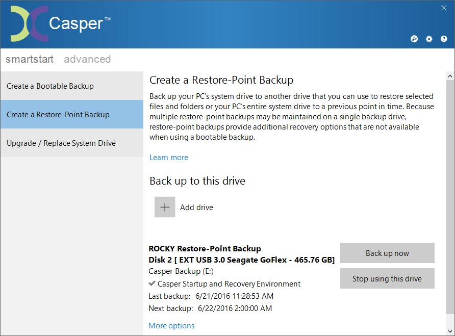 4. When Casper has completed the backup, you can give it a new name. This can help you to identify the backup in the future.