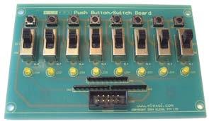 I/O 24 Switch / Push Button Board The I/O 24 Switch / Push Button Board shown below allow for easy connection of a switch interface to the I/O 24 module, it also provides visual indication of the