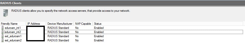 Configure NPS Radius Clients On your Network Policy Server (NPS): 1. Right-click Radius Clients and select New. 2.