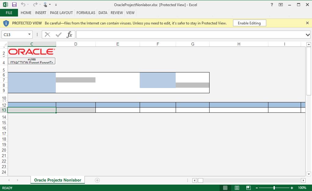 Click on the OK button. 4. The next step is to allow editing of the spreadsheet.