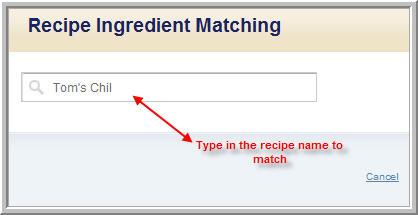 12 4.3 CostTracker Direct Recipes to view or match the costing for the ingredients in a recipe, select this option.