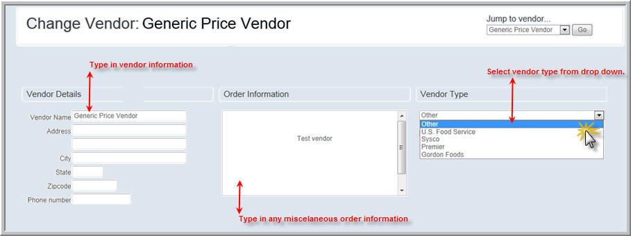 Setup 23 If the vendor created is one of the vendors in the drop down, you will need to know your username and password to connect directly with the vendor and download the price file.