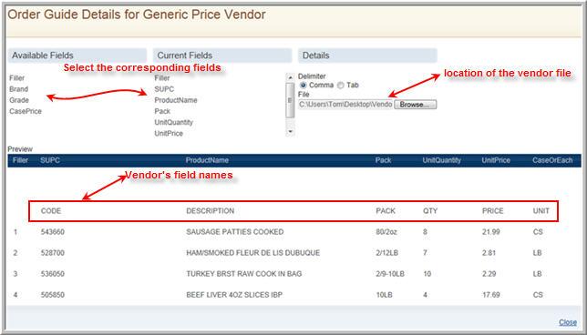 24 CostTracker Direct Click on CLOSE to accept the mapping. Click on Save Vendor once more then the close button to close the Vendors window. 6.2.3 Create Vendor The first step necessary to enable costing is to set up your vendor.