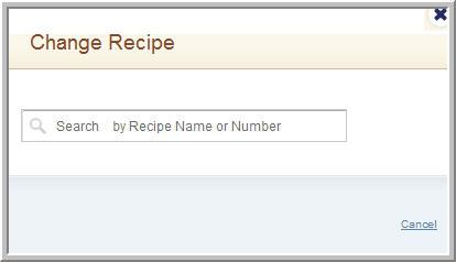 28 6.3.1 CostTracker Direct Change Recipe This selection from the Recipe section allows you to make changes to an existing recipe. When you make this selection, a Recipe Selection Window will appear.