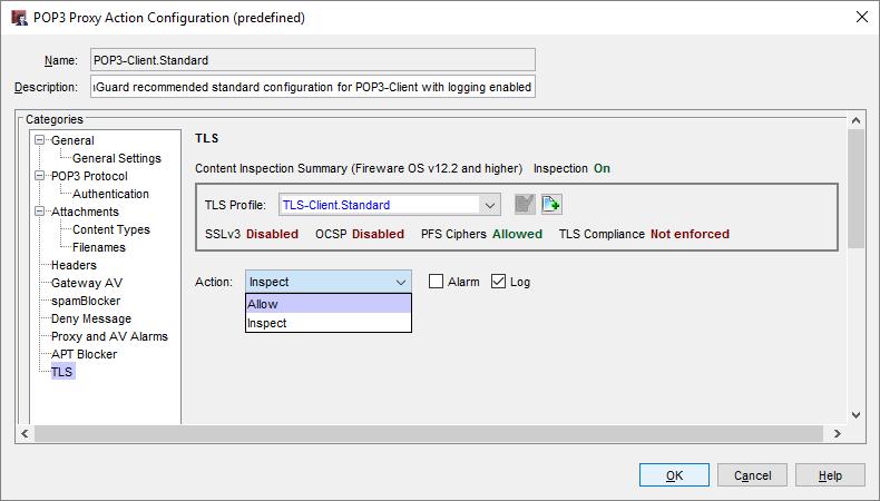 29 POP3 Proxy Action TLS Settings POP3 proxy actions now include TLS settings TLS settings apply only when TLS Support is