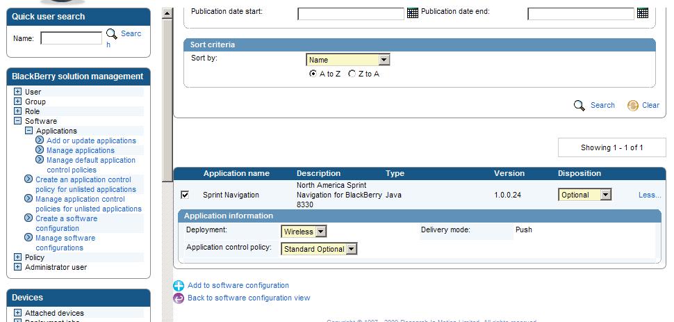 9. Click the Applications tab. Page 8 10. Click "Add Applications To Software Configuration." 11. Click Search. 12. Check the box beside the name of the new software configuration application. 13.