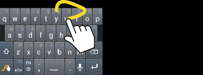 Tip: For tips on using Swype, touch and hold the Swype key and then touch How to Swype.