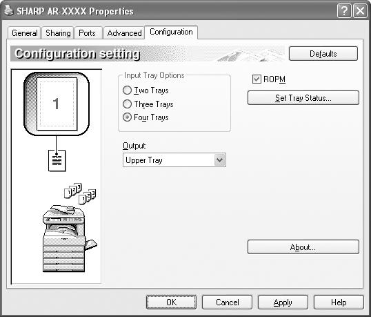 CONFIGURING THE PRINTER DRIVER After installing the printer driver, you must configure the printer driver settings appropriately for the number of paper trays on the machine and the size of paper