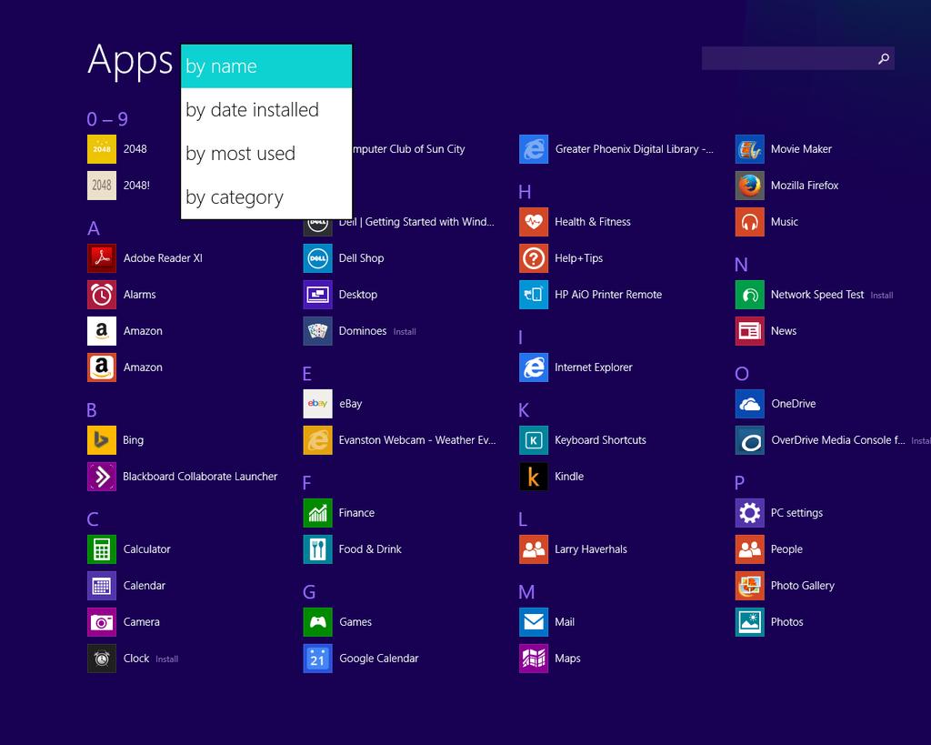 CAN SORT ALL APPS BY NAME, DATE INSTALLED, MOST USED, OR BY CATEGORY WHEN YOU FIND AN APP THAT