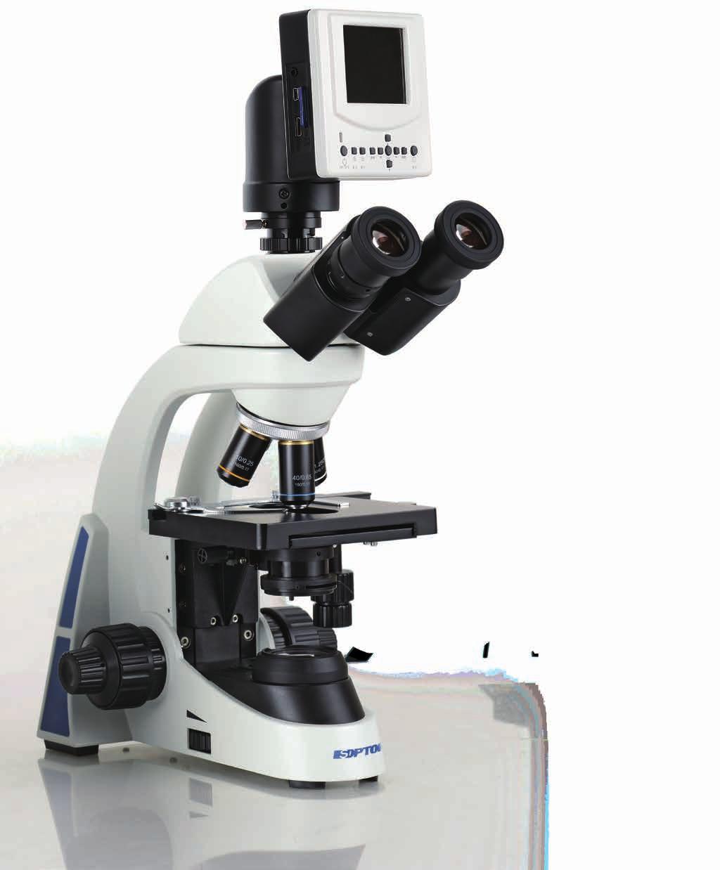 With E5 trinocular microscope and digital microscope, photograph, storage, analysis and transmission are achievable.