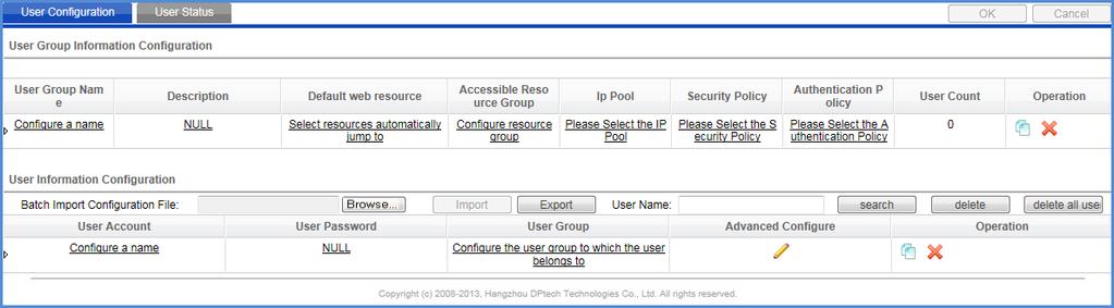 Figure3-18 Share space 3.5.4 User management 3.5.4.1 User management To enter the share space page, you choose Probe module > VPN > SSL VPN > Share space, as shown in Figure3-19.