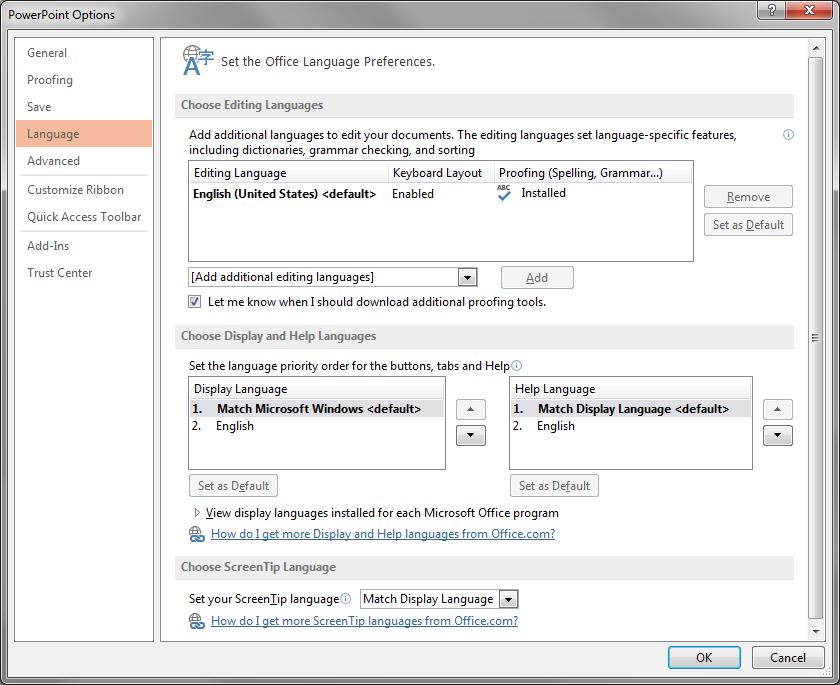 V. Setting Language To set the language settings: 1. Click the Language button in the Review Tab. 2. Click Language Preferences. 3. Customize the language settings here. Print Preview I.