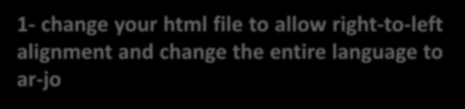 In Class Assignment 1- change your html file to allow right-to-left