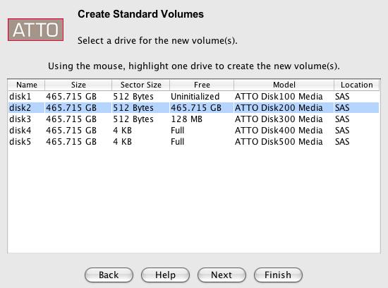 skip the setup process and create a new Standard Volume using common default parameters. The volume uses all the free space on the selected drive.