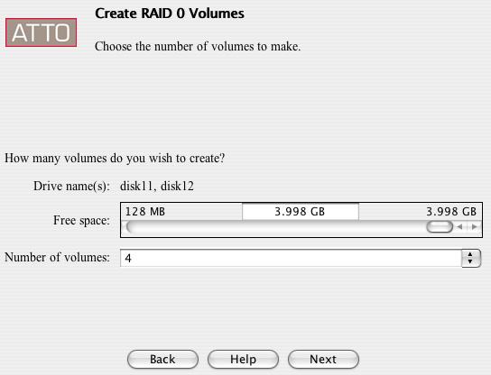 6 Creating a RAID 0 Volume ExpressStripe for MacOS X allows you to create RAID Level 0 volumes.