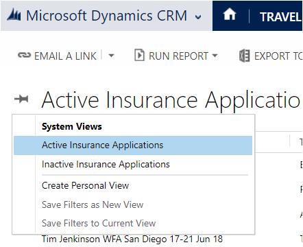 1.3 Access Insurance Applications Via the Insurance Dashboard, collapse the Emails and refer to the Applications section. Select the application you are wishing to review or action.