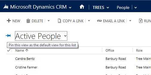 Selecting a View for a Work-space Each view may have a different set of search criteria and sometimes, display a different selection of columns.