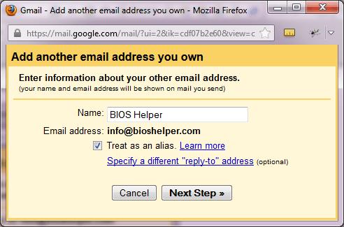 Step 10: In the next screen, give your email a NAME.