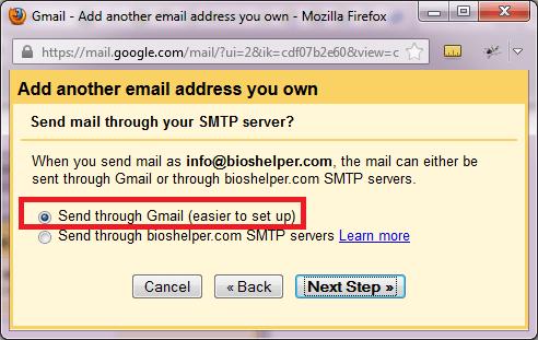 Step 11: The next screen will allow you to choose if you want to send it through Gmail or if you want to send it through your SMTP server.