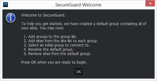 27 2. Once logged in, a SecureGuard Welcome window