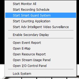 Start Recording & Smart Guard Step 1: Execute Mainconsole. Step 2: Type in user name and password and log in the system. Step 3: Click Start.