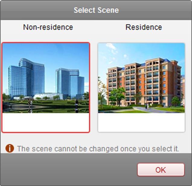 Figure 16-1 Select Access Control Application Scenario 2. Select the scene as residence or non-residence according to the actual needs.