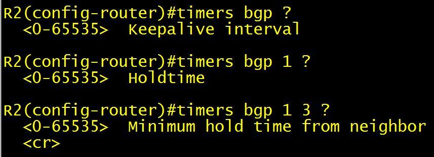 Adjusting BGP Timers» BGP Keepalives can be reduced to