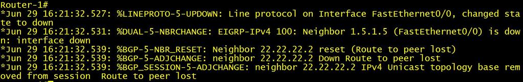 Neighbor Fall-Over Loopback0 11.11.11.11 AS# 1 1.1.1.1 1.1.1.2 1 Fast0/0 Fast0/0 2 router bgp 1 neighbor 22.22.22.2 remote-as 1 neighbor 22.22.22.2 fall-over EIGRP Loopback0 22.