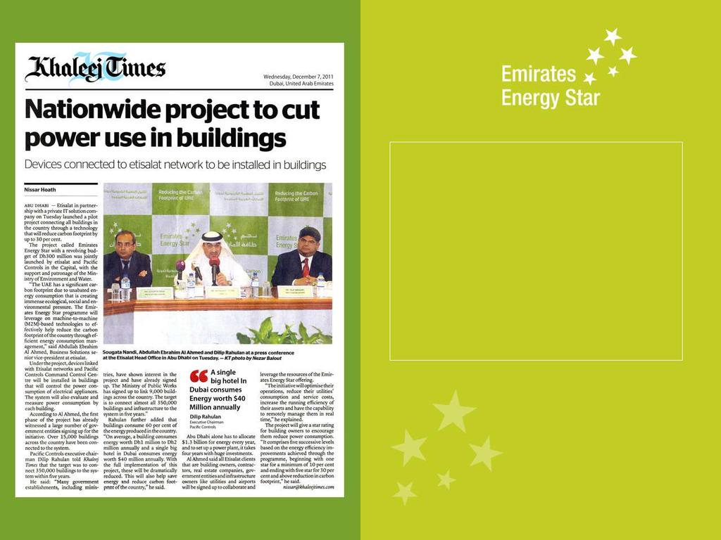 Emirates Energy Star program, inaugurated by H.E. Dr.