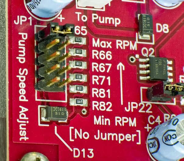 Chapter 2: Setting the Pump Speed Jumper Setting the Pump Speed Jumper (ASX-520/ASX- 520HS/XLR-8) 1 Locate the block of pump speed pins on the left side of the main circuit board 2 Move the jumper